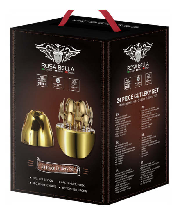 SZTUĆCE KPL.24EL.ROSA BELLA GOLD RB-733