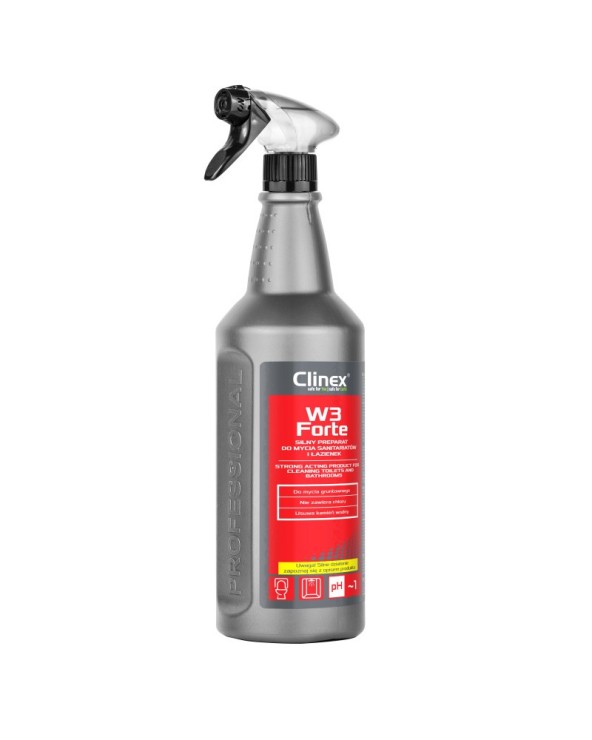 1L PŁYN DO MYCIA TOALET CLINEX W3 FORTE