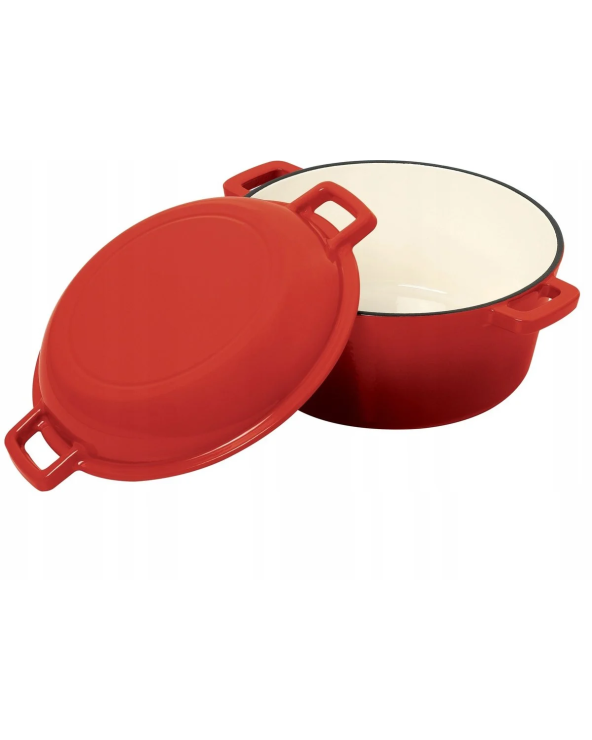 GARNEK ŻELIWNY  EMAL.2W1 26CM.RED KR7713
